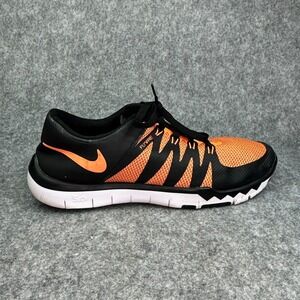 Nike Free 5.0 Training Shoes Mens 12 Black Orange Flywire Sneaker